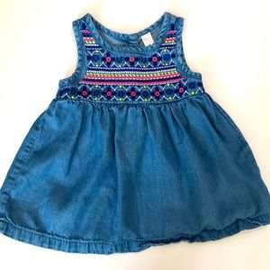 Blue embroidered dress
